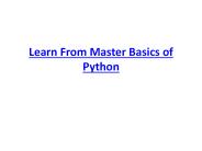 Learn From Master Basics of Python (2)