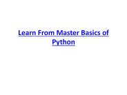 Learn From Master Basics of Python (1)