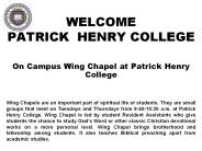 Wing Chapel at Patrick Henry College