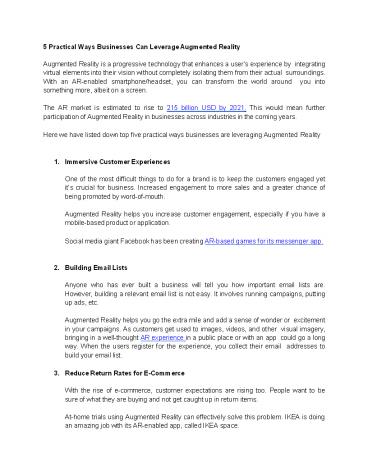 5 Practical Ways Businesses Can Leverage Augmented Reality