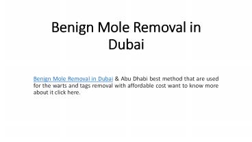 Benign Mole Removal in Dubai