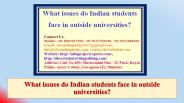 What Issues Do Indian Students Face in Outside Universities