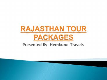 Rajasthan Tour Packages