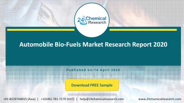 Automobile Bio-Fuels Market Research Report 2020