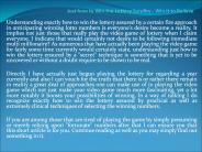 Just how to Win the Lottery Surefire -