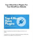 Top 4 Must-Have Plugins For Your WordPress Website PowerPoint PPT Presentation