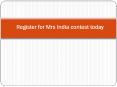 Register for Mrs India contest today PowerPoint PPT Presentation