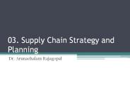Supply Chain Strategy and Planning