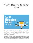 Top 10 Blogging Tools For 2020 PowerPoint PPT Presentation