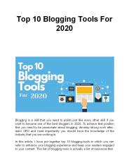 Top 10 Blogging Tools For 2020