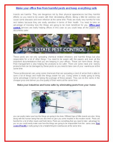 Make your Office pest control Penrith by eliminating pests from your home