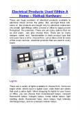 Electrical Products Used Within A Home - Mathaji Hardware
