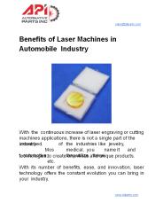 Benefits of Laser Machines in Automobile Industry