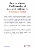 How to Manage Configuration of Advanced Settings for Customer Portal PowerPoint PPT Presentation