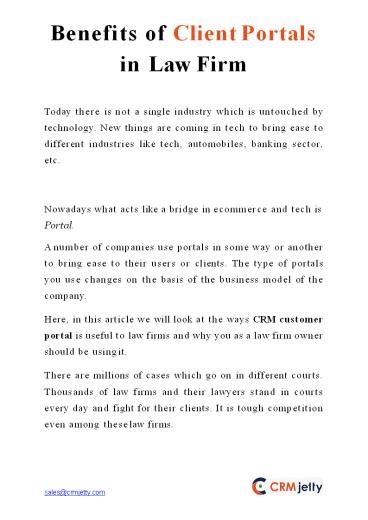 Benefits of Client Portals in Law Firm