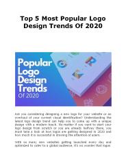 Top 5 Most Popular Logo Design Trends Of 2020