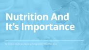 Importance of Nutrition in Human