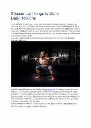 3 Essential Things to Do in Daily Routine