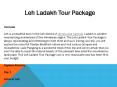 Leh Ladakh Tour Package PowerPoint PPT Presentation