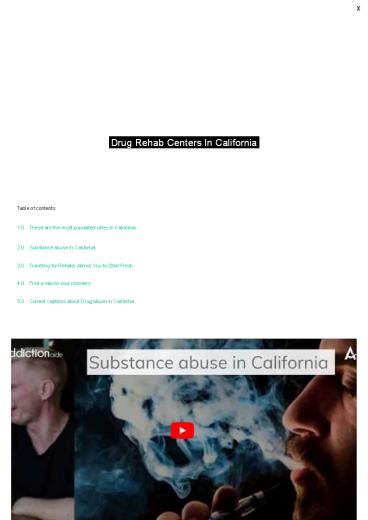 DRUG REHAB CENTERS IN CALIFORNIA