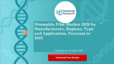 Dimmable Film Market 2020 by Manufacturers, Regions, Type and Application, Forecast to 2025
