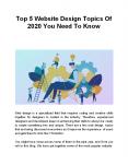Top 5 Website Design Topics Of 2020 You Need To Know PowerPoint PPT Presentation