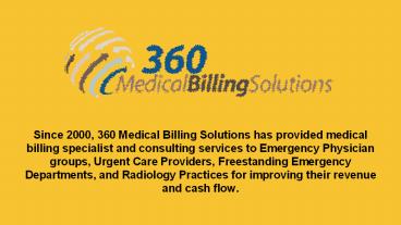 Colorado Emergency Physician Billing Services - 360 Medical Billing Solutions