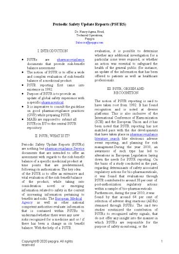 Periodic Safety Update Reports (PSURs)  | Pepgra.com