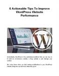 6 Actionable Tips To Improve WordPress Website Performance PowerPoint PPT Presentation