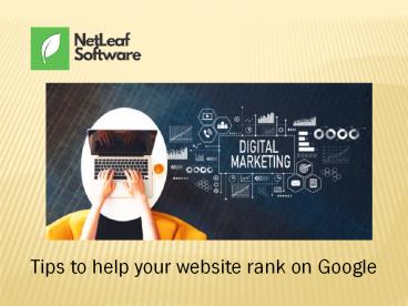 Tips to help your website rank on Google