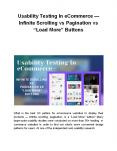 Usability Testing In eCommerce — Infinite Scrolling vs Pagination vs “Load More” Buttons PowerPoint PPT Presentation