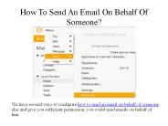 How To Send An Email On Behalf Of Someone?