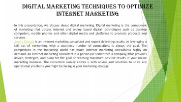 Jimmy Crangle - DIGITAL MARKETING TECHNIQUES