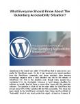 What Everyone Should Know About The Gutenberg Accessibility Situation? PowerPoint PPT Presentation