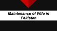 Hire Professional Lawyer For Suit of Maintenance of Wife in Pakistan PowerPoint PPT Presentation