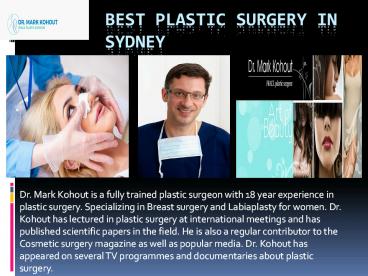 Grab best cosmetic surgeon in Sydney (1)