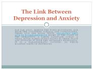 Link Between Depression and Anxiet