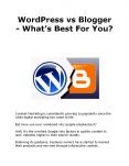 WordPress vs Blogger - What’s Best For You? PowerPoint PPT Presentation
