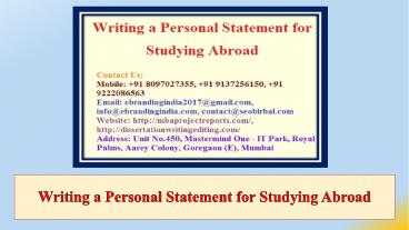 Writing a Personal Statement for Studying Abroad