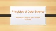 Principles of Data Science - Avantika University