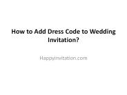 How to Add Dress Code to Wedding Invitation