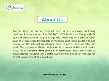 Publish Your Thesis Online