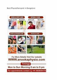 Best Physiotherapist in Bangalore