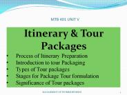 Itinerary & tour packages