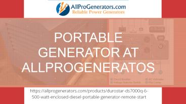 Topmost portable generator at Allprogenerators