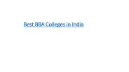 Best BBA Colleges in India
