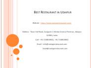 Best Restaurant in Udaipur