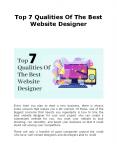 Top 7 Qualities Of The Best Website Designer PowerPoint PPT Presentation