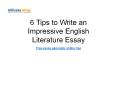 6 Tips to Write an Impressive English Literature Essay PowerPoint PPT Presentation