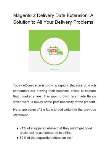 Magento 2 Delivery Date Extension: A Solution to All Your Delivery Problems